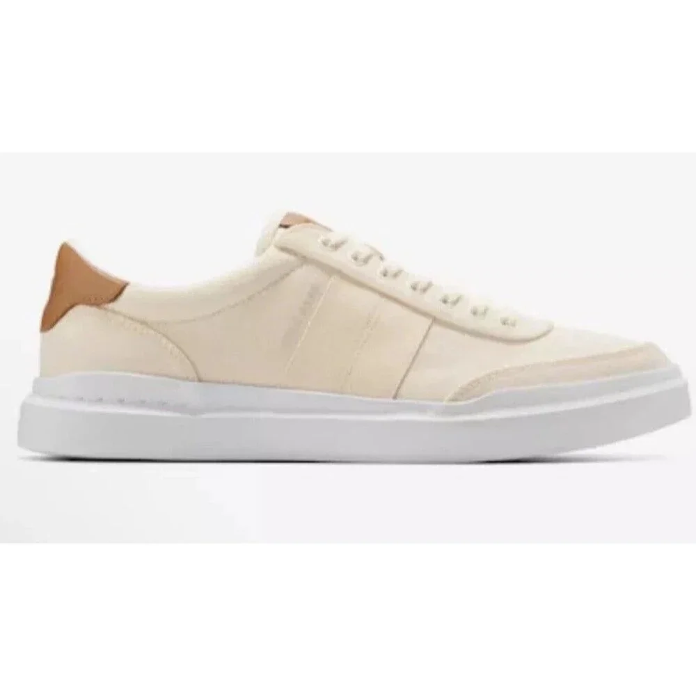 Cole Haan Mens Size 10 Med GrandPro Rally Canvas‎ Court Sneaker Ivory Tan  New